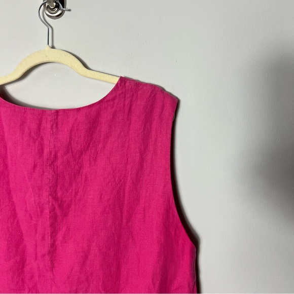 Faherty 100% Linen Sleeveless Pink Dress A-Line Simple Casual Flowy XL *66 - Picture 5 of 7